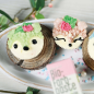 Mobile Preview: Muffins mit Bio Farbpaste Flieder Pastell - Decocino